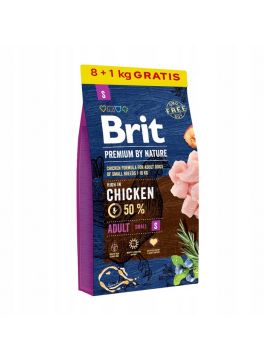 Brit Premium By Nature Chicken Adult Kurczak Karma Dla Dorosłych Psów Małych Ras S 8 + 1 kg